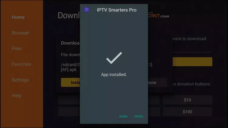 Entering IPTV Smarters Pro login details