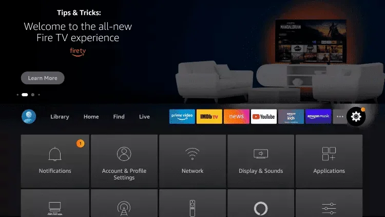 Opening Firestick Settings