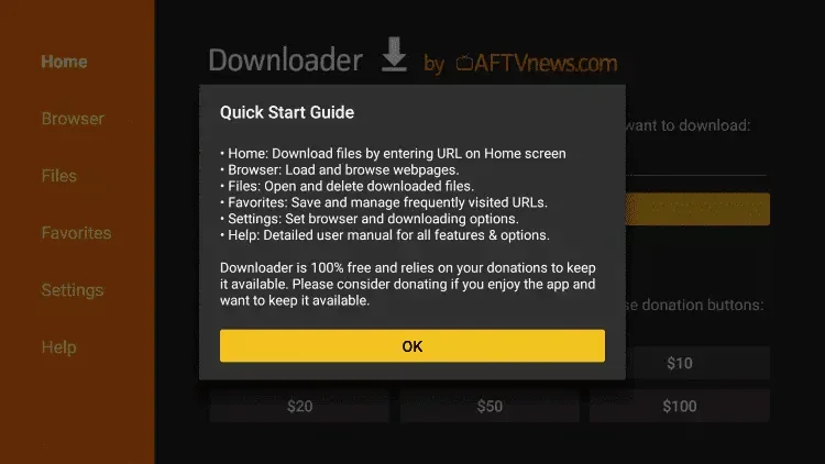 Entering TiviMate download code