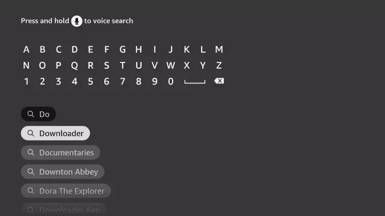 Selecting Downloader app