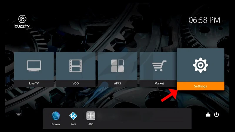 MAC address label on BuzzTV Box