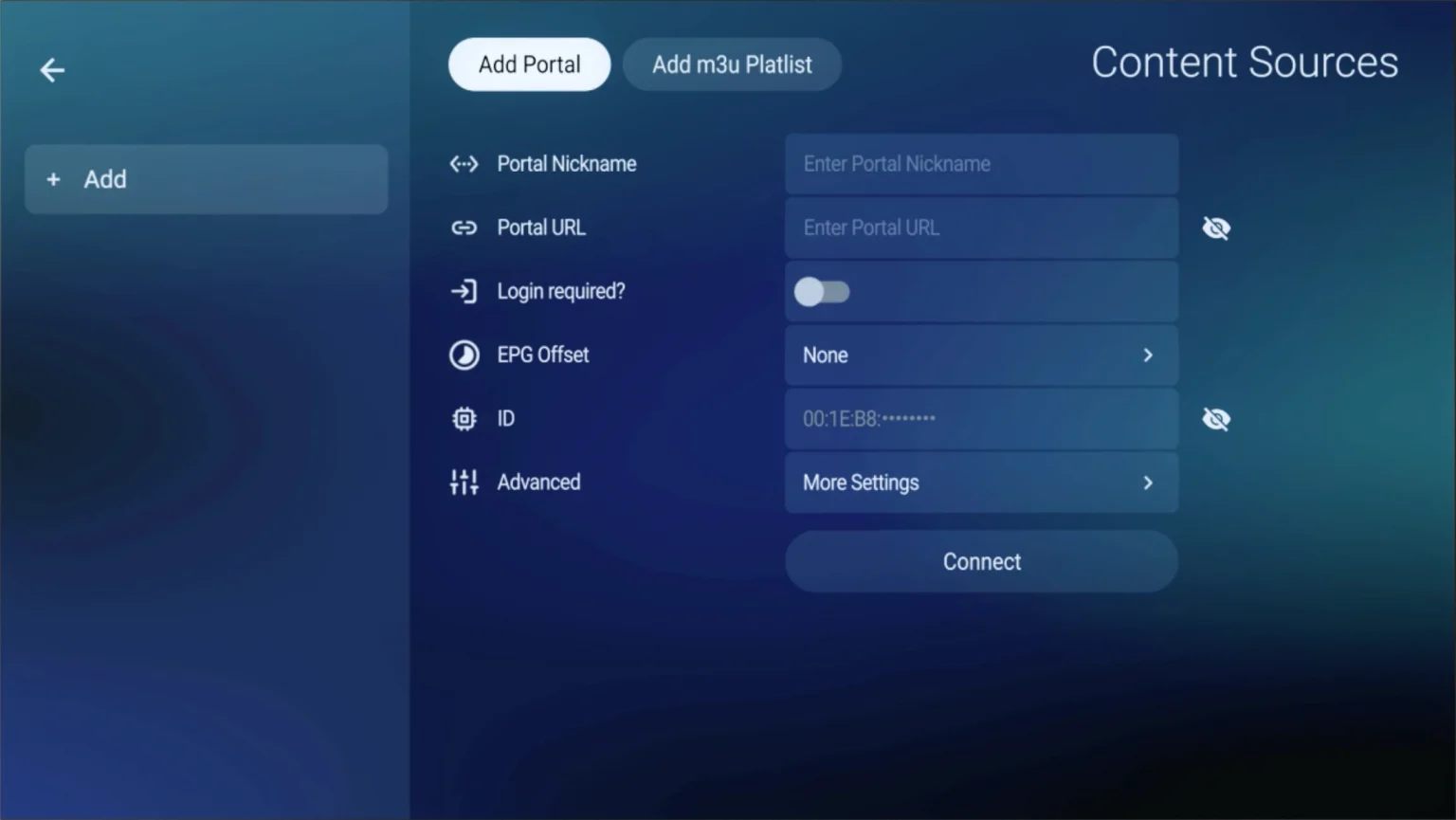 Entering portal details in MYTV Online 3