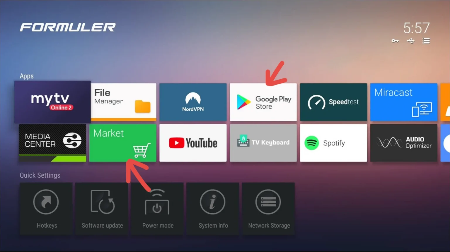 Connections menu in MYTV Online 2