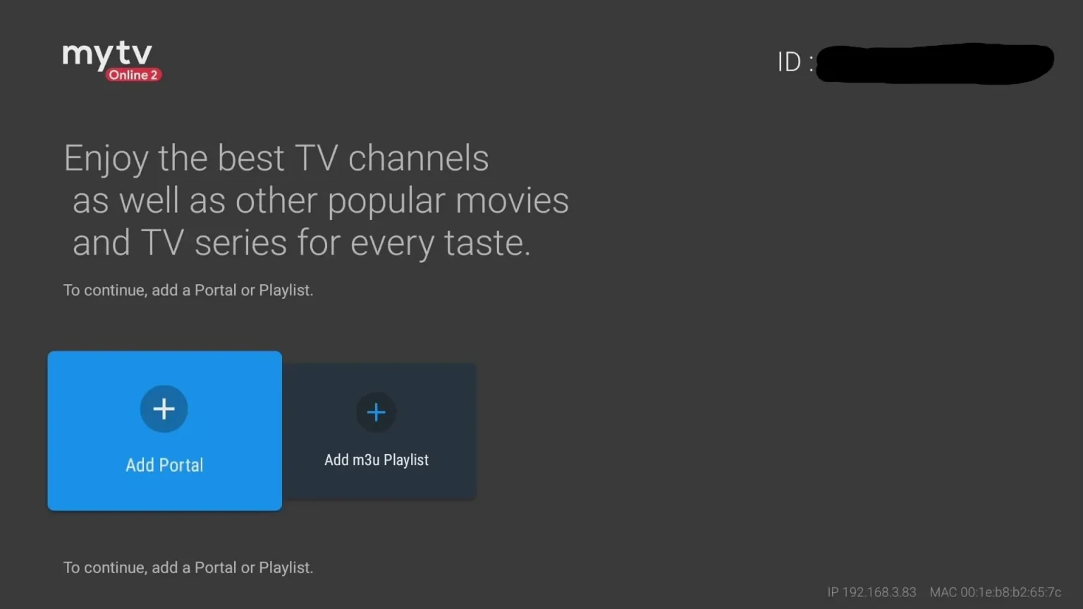 Add Portal option in MYTV Online 2